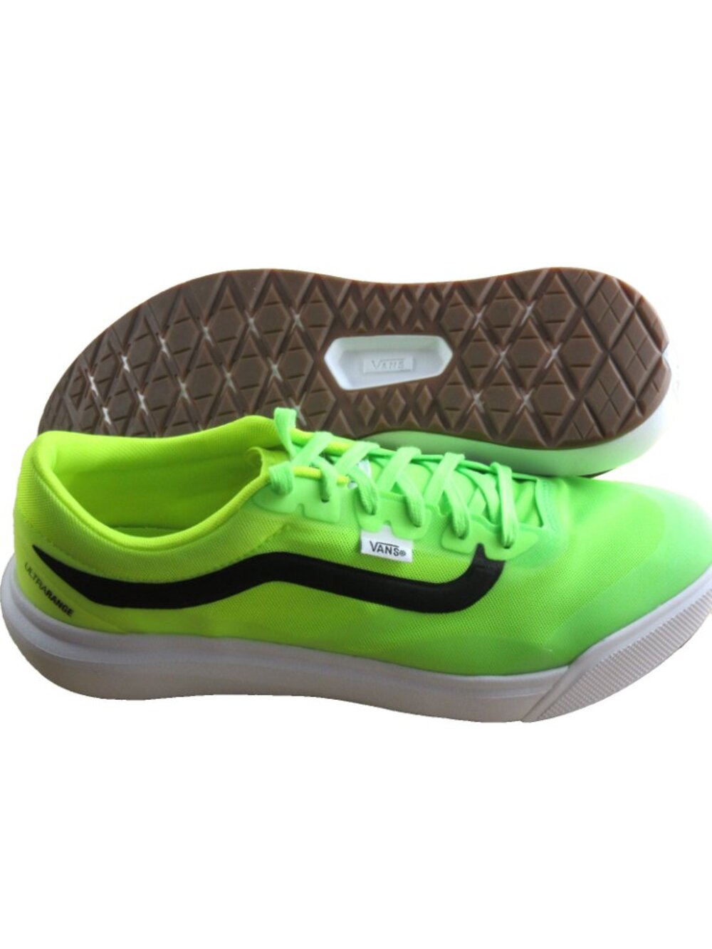 Vans Men's UltraRange 2.0 RW Gradient Neon Green Black Striped Shoes Size 11.5 - Picture 2 of 7